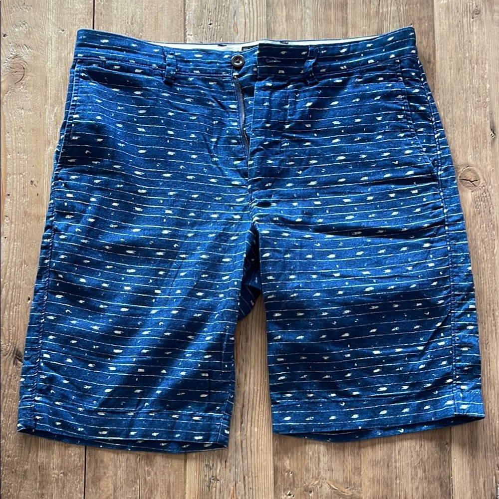 J Crew Indigo Club Shorts Linen/Cotton
